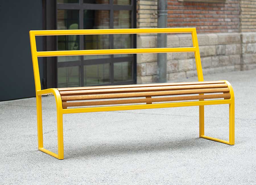 Bench with backrest - Antibes Wood