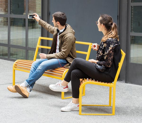 Area - Bench with backrest - Antibes Wood