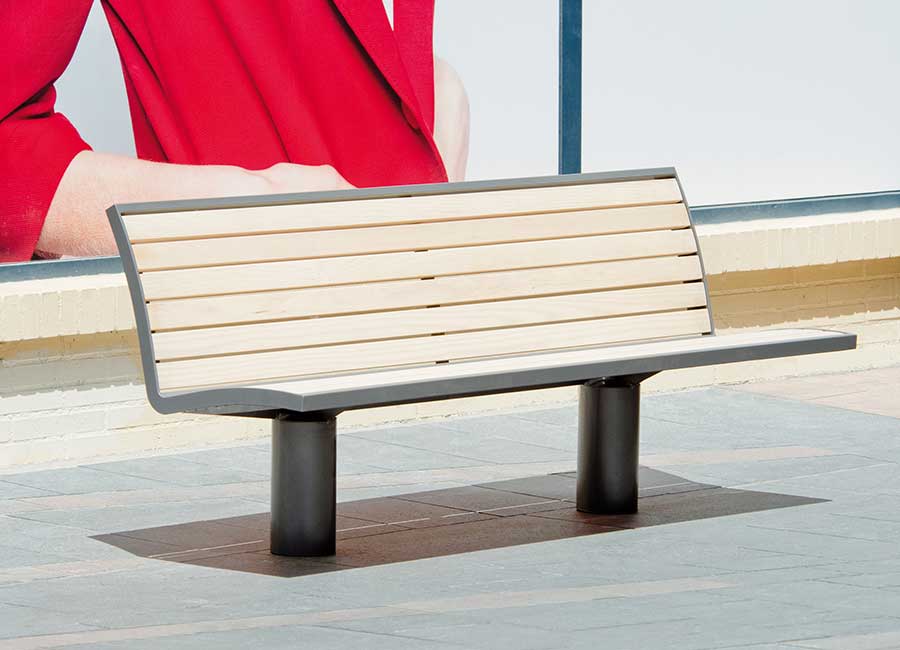 Banc DENVER BOIS conçu et fabriqué par Aréa mobilier urbain