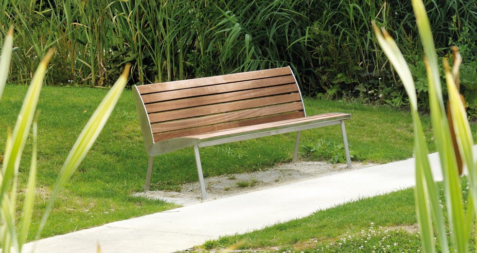 Area - Bench with backrest - Miami inox