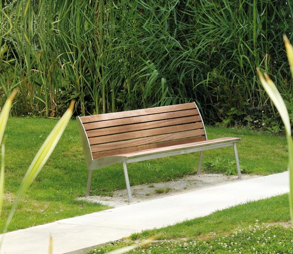 Area - Bench with backrest - Miami inox