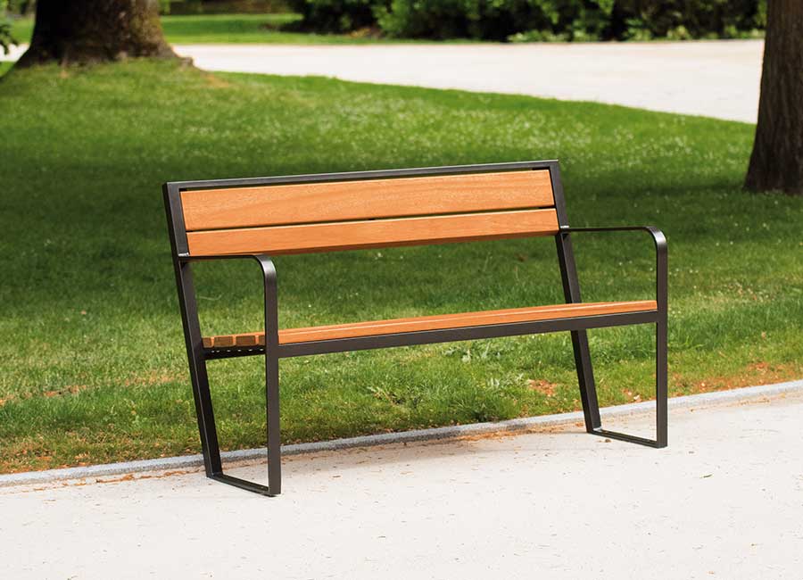 Bench with backrest - Prague B110