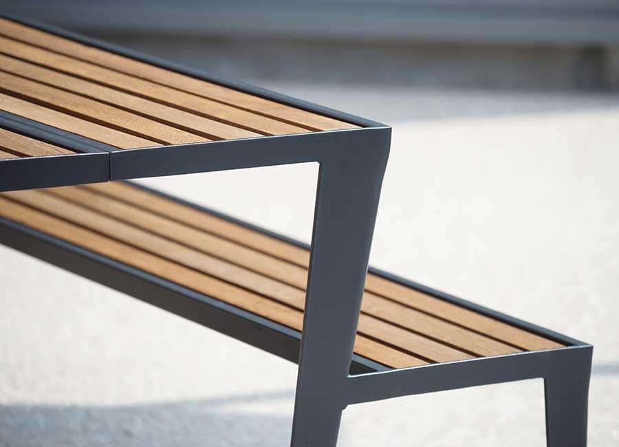 Table-banc CHICAGO BOIS conçu et fabriqué par Aréa mobilier urbain