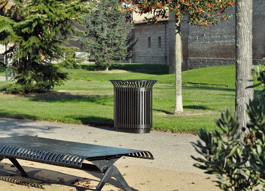 Corbeille double TULIPE conçu et fabriqué par Aréa mobilier urbain