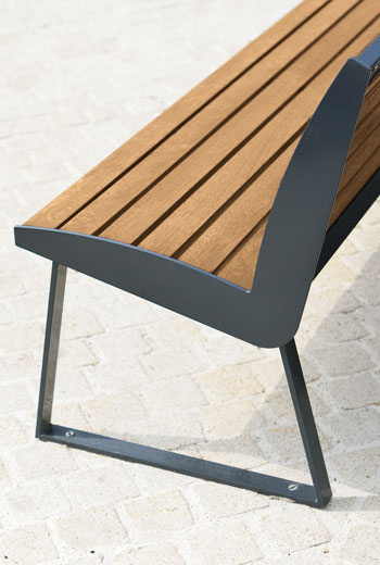 Area - Bench with backrest - Miami Steel