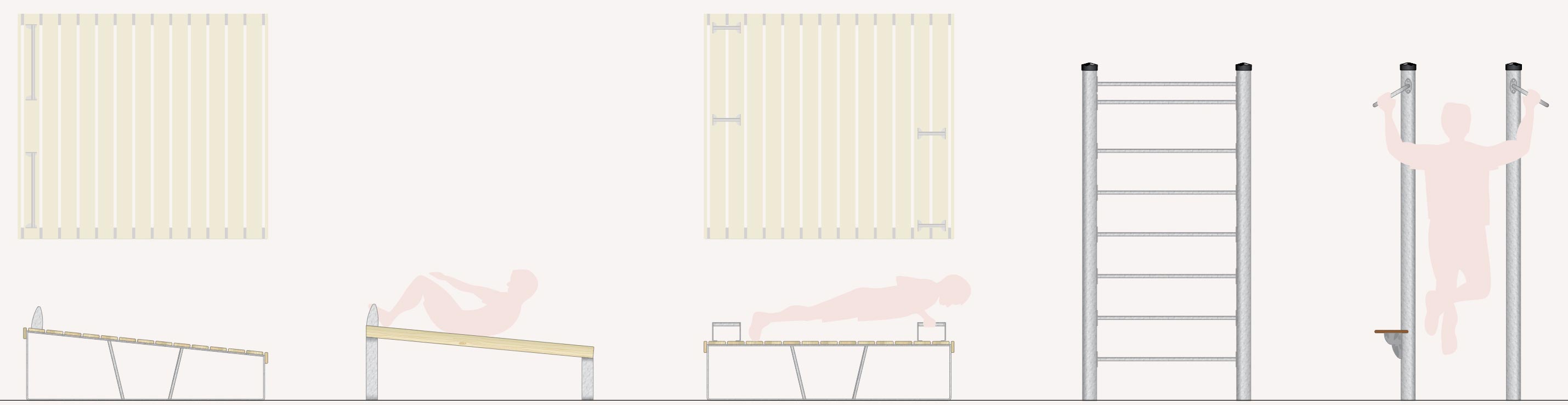 Gamme de mobiliers urbains coordonnés