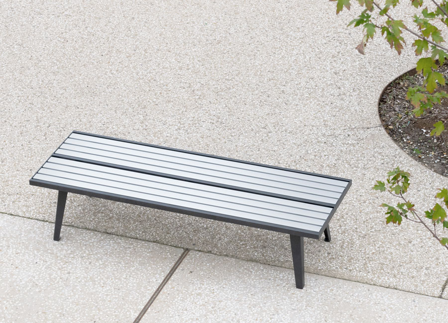 Backless bench - Atlanta aluminium