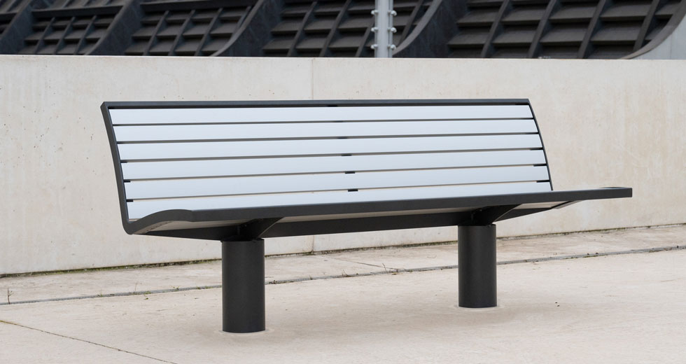 Area - Bench with backrest - Denver aluminium