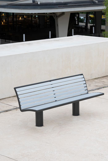 Area - Bench with backrest - Denver aluminium