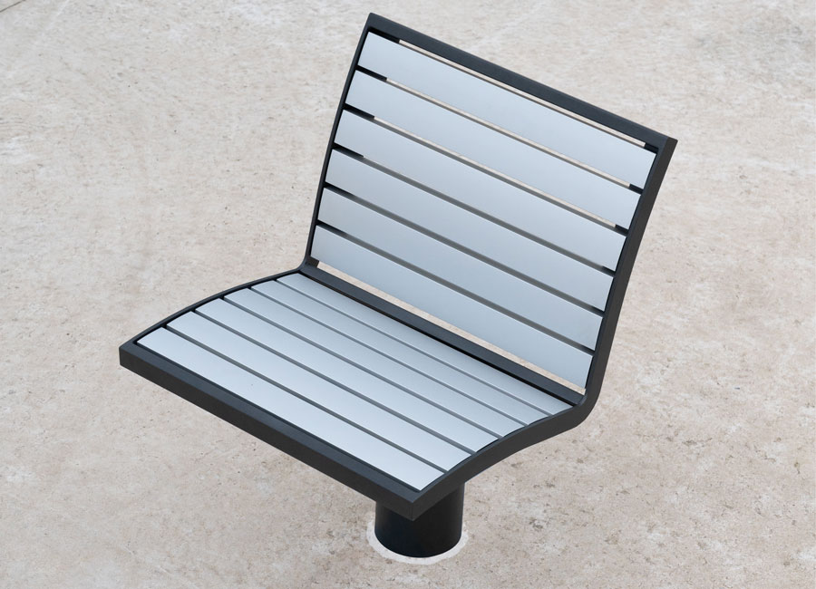 Chaise Denver aluminium conçu et fabriqué par Aréa mobilier urbain