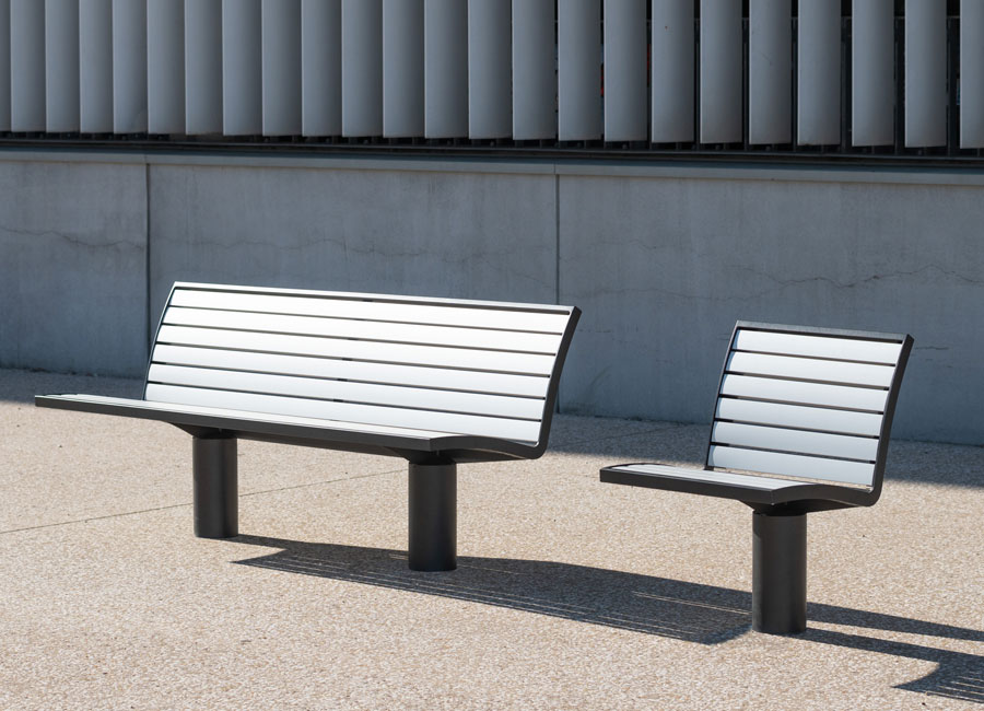 Chaise Denver aluminium conçu et fabriqué par Aréa mobilier urbain