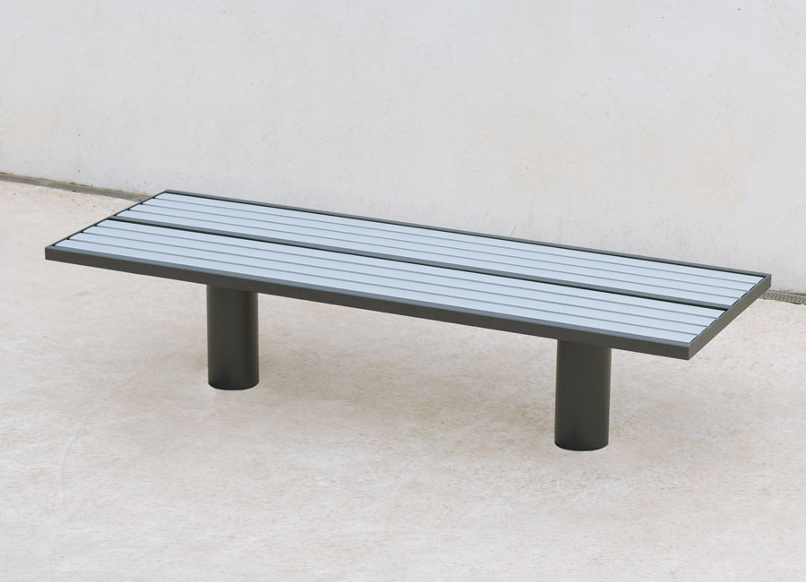 Backless bench - Toronto aluminium