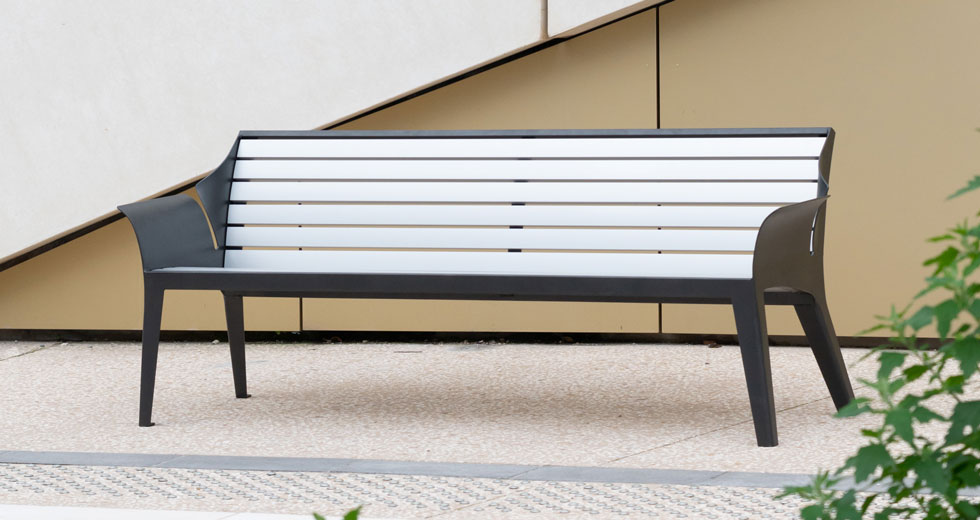 Area - Bench with backrest - Vancouver aluminium