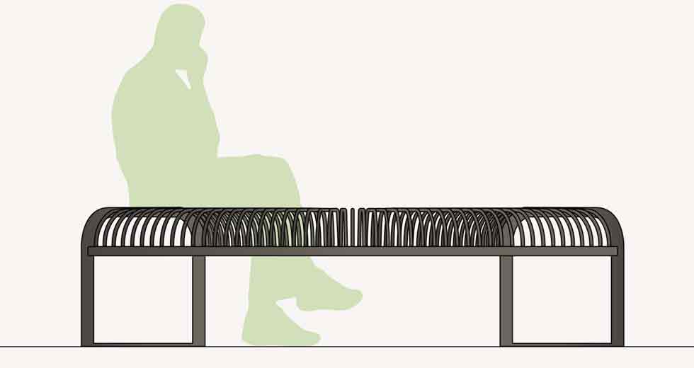 Area - Backless bench - Nice curved