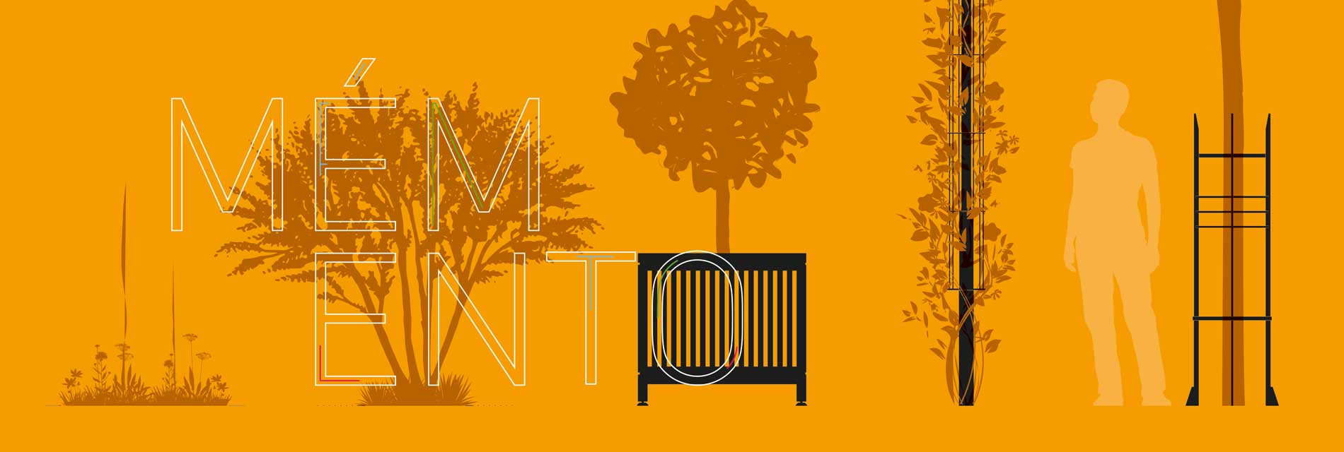 illustration area mobilier urbain memento nature urbaine