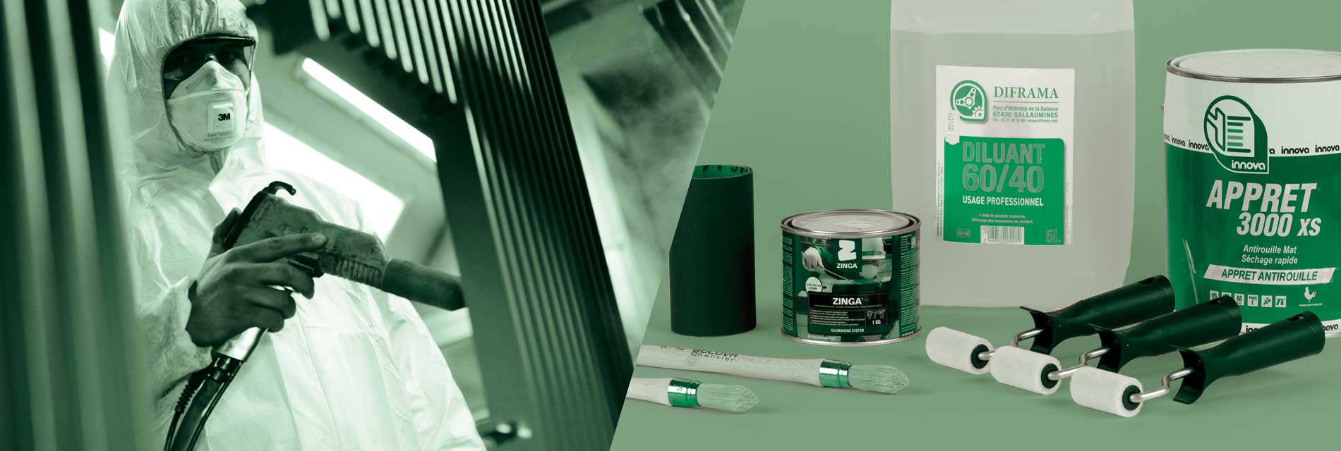 visuel d'un thermolaqueur et d'un kit de peinture liquide